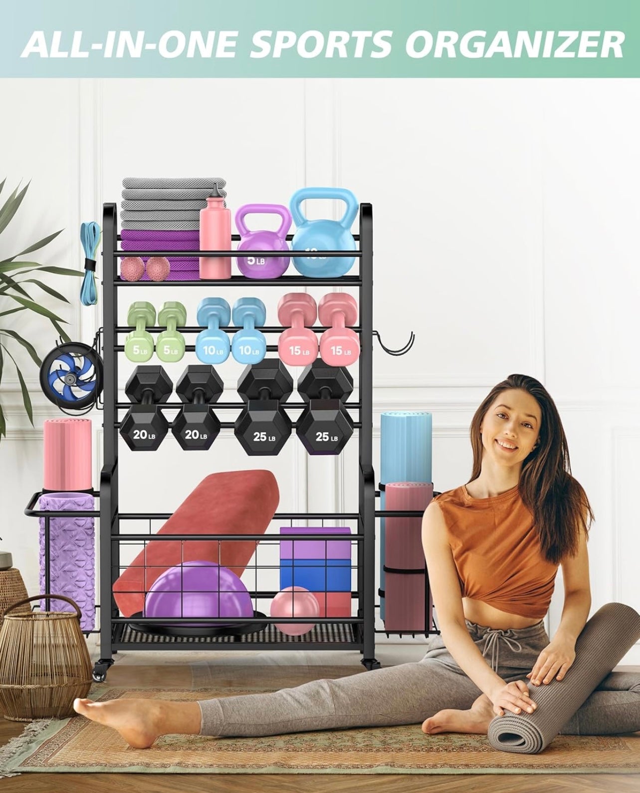 All-In-One Sports & Gym Equipment Storage Rack